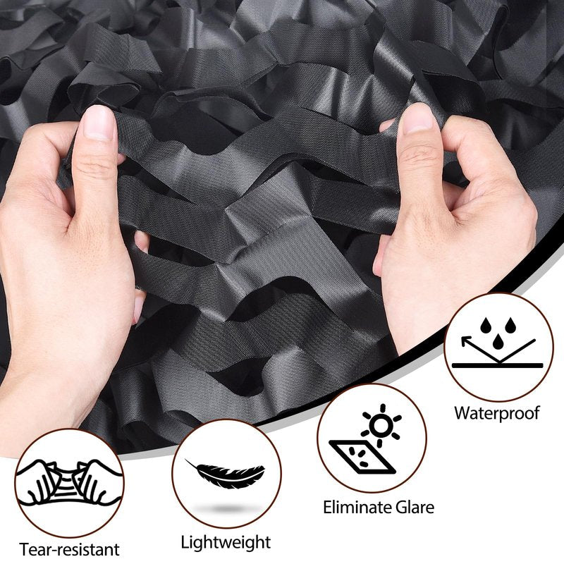Yeacool Light Weight Camo Netting Camouflage Netting Burlap Camo Tarp Party Decor for Birthday Dinosaur Theme Outdoor Sunshade (Black, 16.4ftx4.9ft, 5m*1.5m)