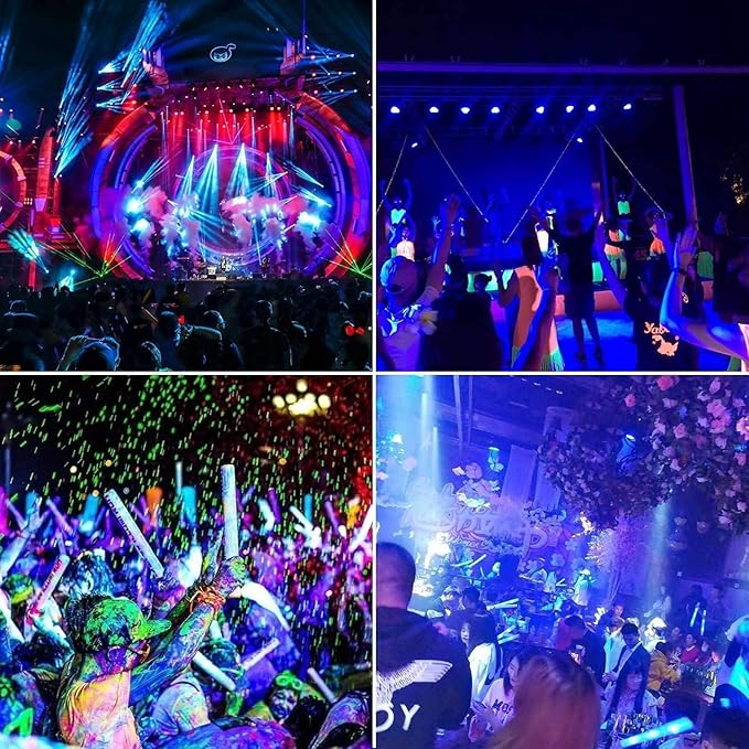 500W 4 Pack LED Black Light,Black Flood Light Outdoor with Plug and Switch, IP66 Waterproof 395nm to 405nm LED UV Blacklight Neon Glow for Glow Party, Halloween, Fluorescent Poster, Body Paint