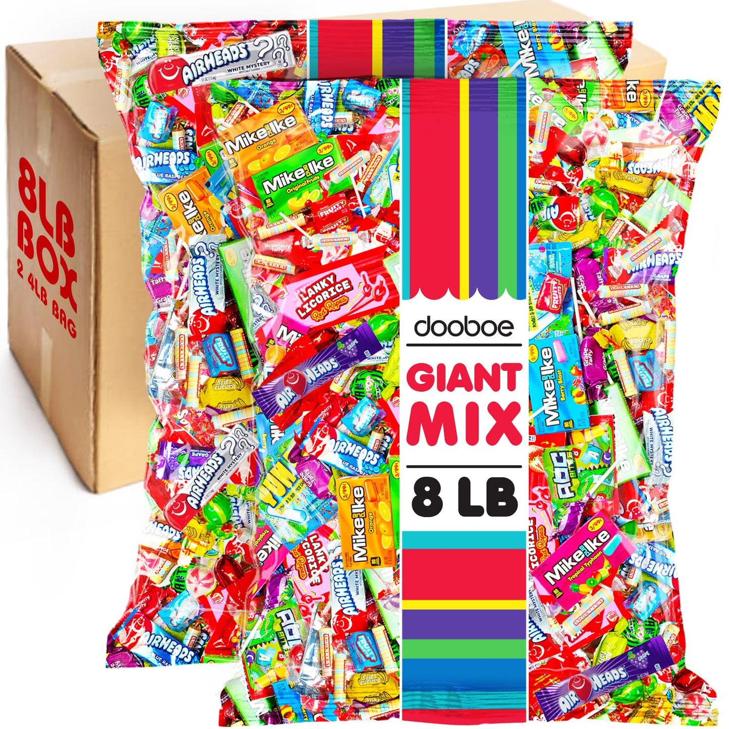 Candy Assortment Bulk - 8 Pounds - Halloween Variety Pack Candies - Trick or Ttreat Individually Wrapped Favors - Pinata Filler Candies