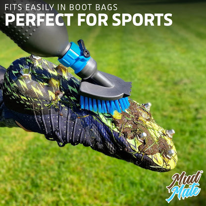 Mud Mate Boot and Shoe Cleaner Brush & Scraper - for Muddy Boots & Shoes - with Hose Connector & Portable Bottle - Clean Football Boots, Wellies, Walking Boots, Pushchair & Bike Wheels & Much More