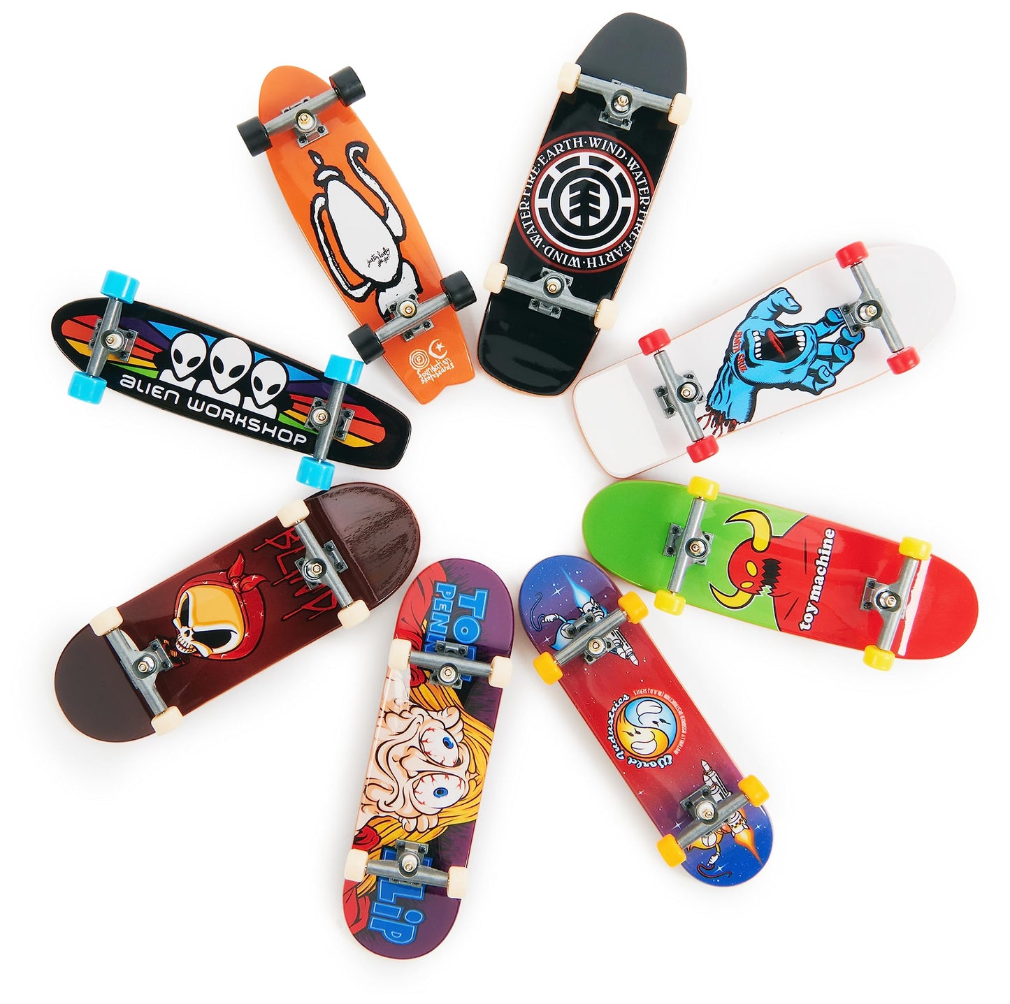 Tech Deck, 25th Anniversary 8-Pack Fingerboards with Exclusive Figure, Collectible and Customisable Mini Skateboards, Kids’ Toys for Ages 6 and up