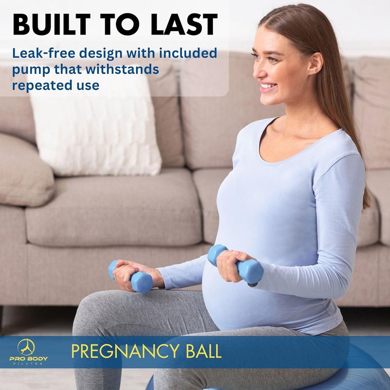 ProBody Pilates Pregnancy Ball - Yoga Ball for Prenatal & Postnatal Exercise | Includes Guide Book