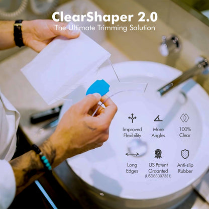 Aberlite ClearShaper 3.0 - Beard Shaper Kit w/Two Barber Pencils - Premium Shaping Tool - 100% Clear | Many Styles - The Ultimate Beard/Hair Lineup (US Patent) - Stencil Guide Template Outliner