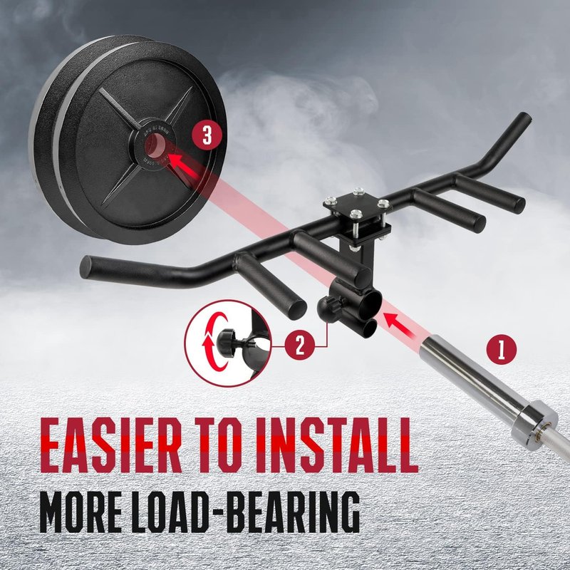 Yes4All 550lbs Multi Grip Rowing Handle, T Row Attachment for Muscle Training - Premium Steel 1 inch & 2 inch Bar Compatibility, Any Height Fit, Superior Grip
