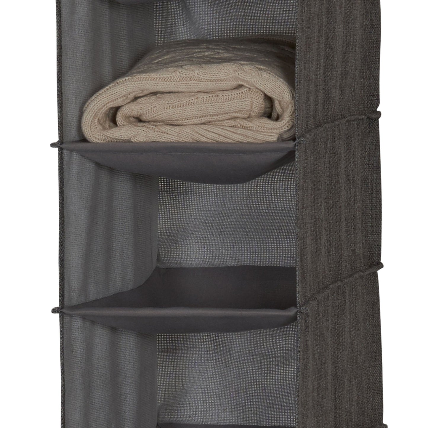 Household Essentials 10-Shelf Wide Hanging Shoe Organizer, Soft and Durable Polyester, Versatile, Breathable, Stylish, Compact, Sturdy Hooks for Rod or Wire Closets, Gray