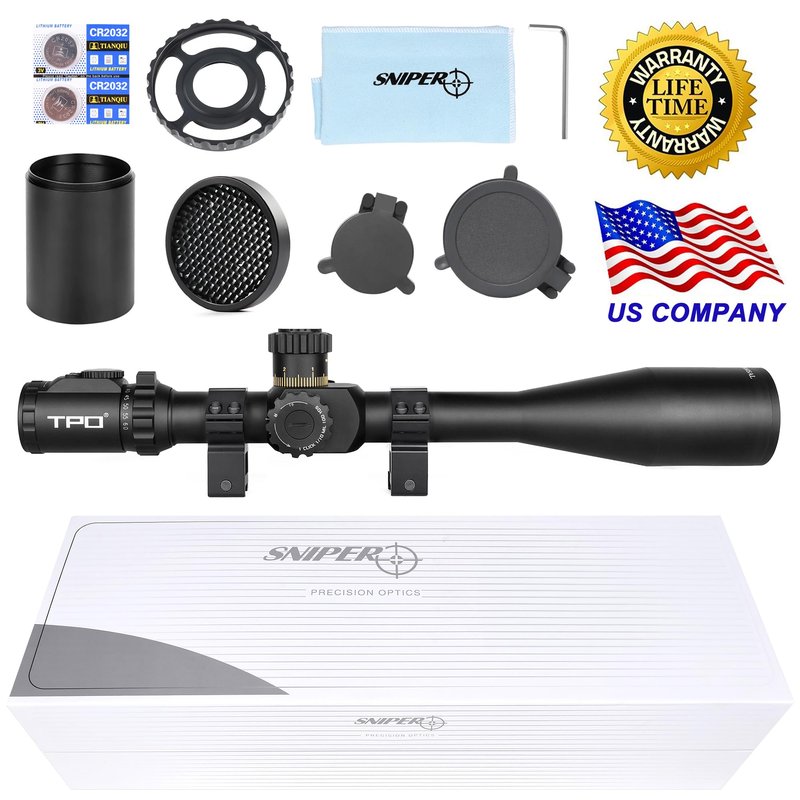 KT12-60X60SAL Long Range Rifle Scope 35mm Tube Side Parallax Adjustment with Scope Rings (MIL Reticle)
