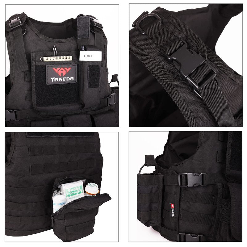 YAKEDA Outdoor Tactical Airsoft Vest Adjustable Fit Adult (CP)