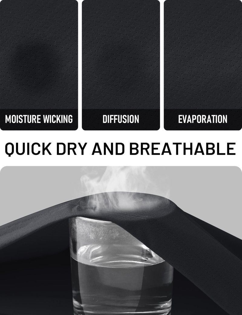 MAGCOMSEN Mens Workout Shirts Dry Fit Short Sleeve Shirt Athletic Running Gym Tshirt Cooling Performance Crew Neck T-Shirt Black XL
