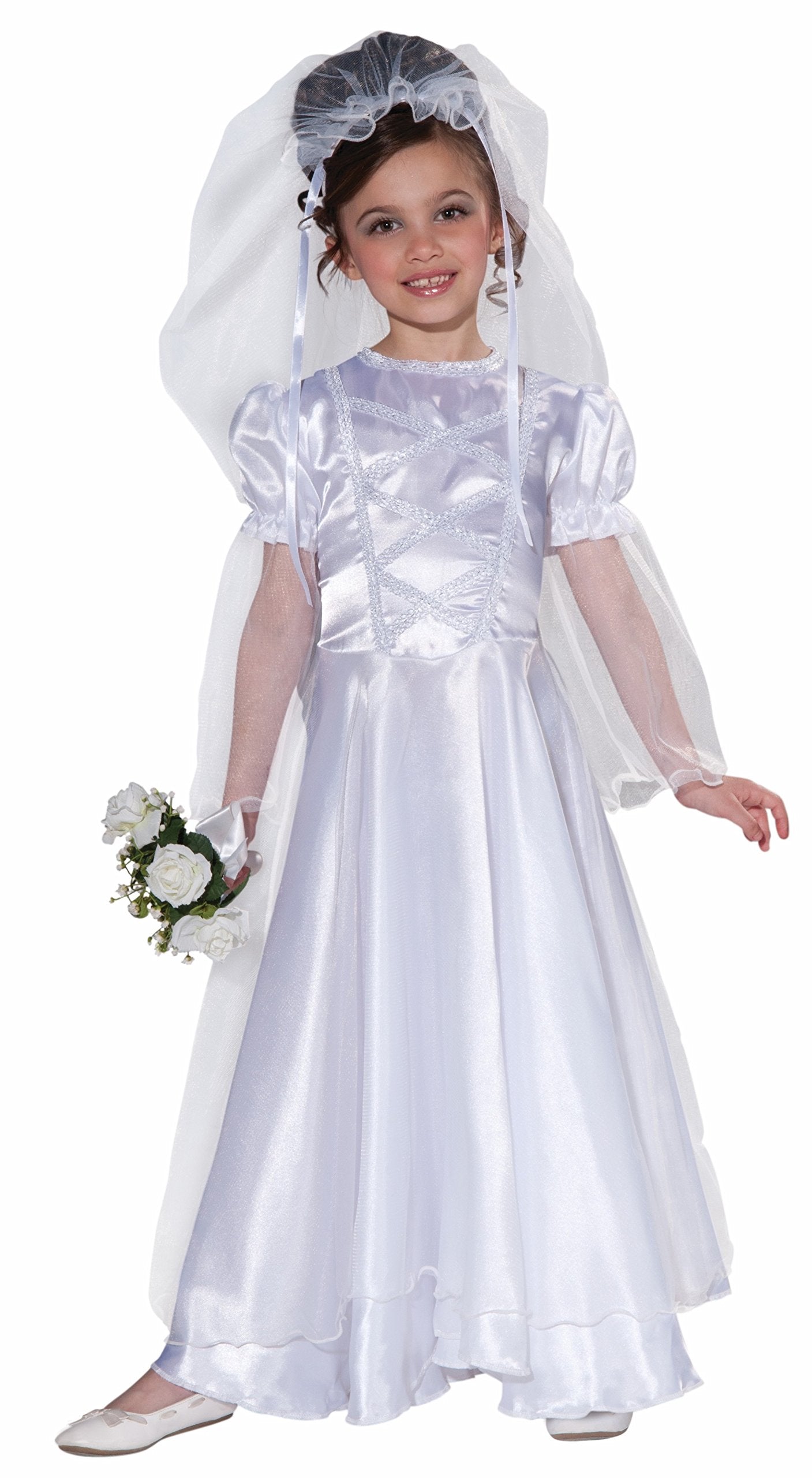Rubies Wedding Belle Bride Costume Dress and Veil for Kids, Girl's Small