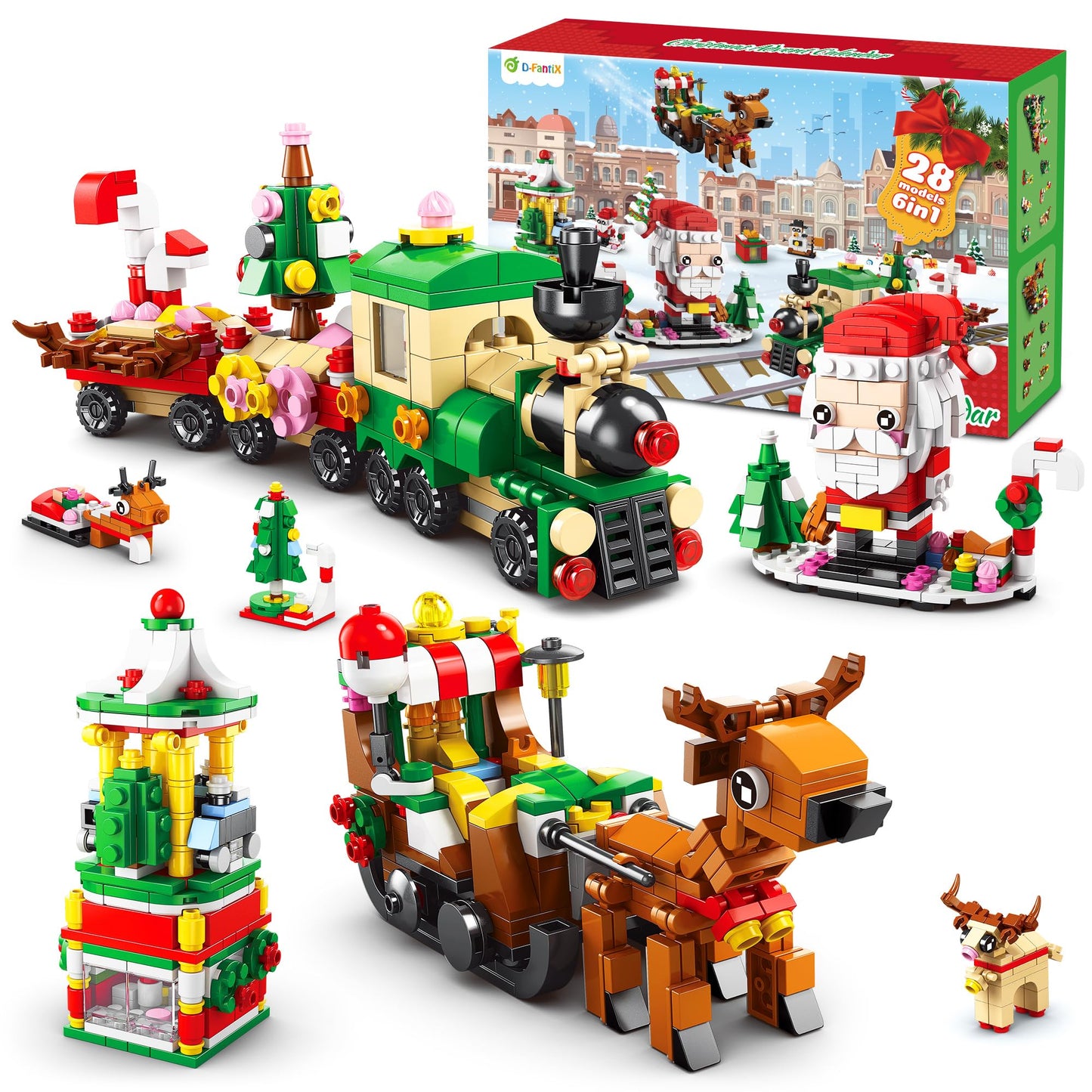 D-FantiX Christmas Advent Calendar 2025 for Kids, 24 In 4 Building Blocks Toy Sets, 24 Days Christmas Countdown Calendar, Xmas Gift for 6-12 Years Old Boys Girls Teen, Christmas Stocking Stuffers Kids