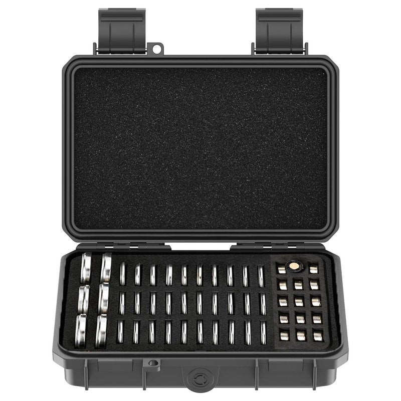 KIWIFOTOS 65 Slots Coin Cell Battery Case for CR2032 CR2016 CR2025 LR44 CR2320 CR2325 CR2330 CR2354 CR2430 CR2450 & LR41 AG13 Button Battery Holder Organizer IP67 Waterproof