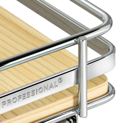 LYNK PROFESSIONAL® Pull Out Spice Rack Organizer for Inside Kitchen Cabinets - 4-1/4 inch Wide - Slide Out Drawer – Chrome Sliding Spice Cabinet Organization Shelf Racks - 2 Tier