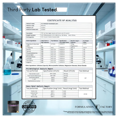 Formulation Factory The Night Before 10-in-1 Midnight Maximizer Sleep Supplement, Magnesium Glycinate, L-Theanine & More, Stress Relief, Relaxation, Recovery, Focus (120 Capsules – 2 Month Supply)