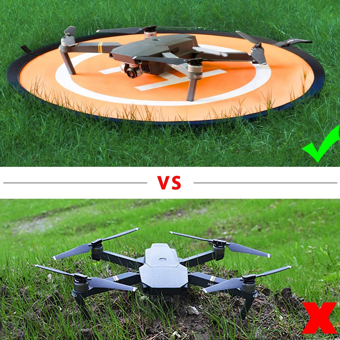 CYH Drone Landing Pad, Universal Waterproof Portable Foldable Landing Pads for RC Drones Helicopter, PVB Drones, DJI Mavic Pro, Antel Robotic, 3DR Solo, DJI Inspire, Antel Robotic X-star (55cm/22''