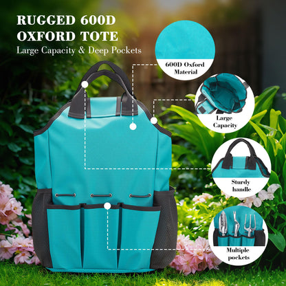 Garden Tool Set, Gardening Gifts for Women, Men, Mom, Dad, 11-Piece Heavy-Duty Aluminum Hand Tools Set with Tote Bag, Ergonomic Handles, Rust-Proof Starter Garden Kits, Gardening Essentials & Supplies