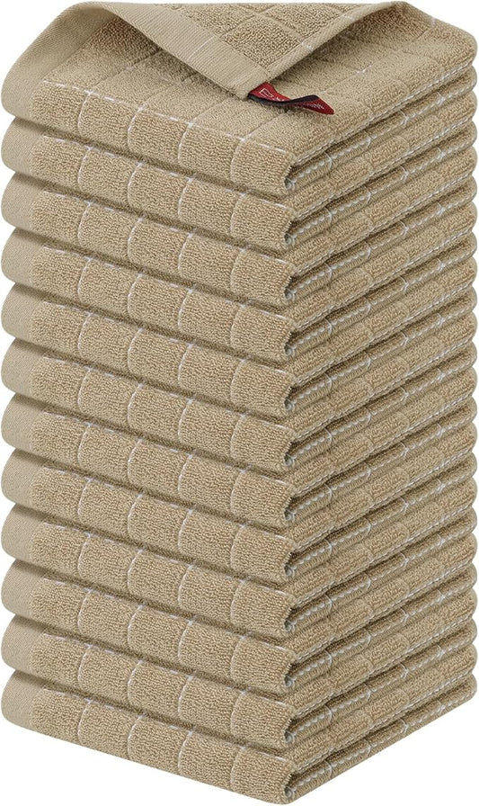 Homaxy 100% Cotton Terry Kitchen Dish Cloths, Ultra Soft and Absorbent Dish