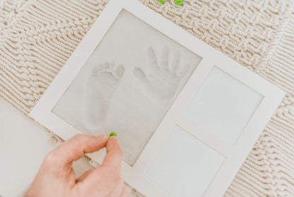 Ultimate Baby Hand & Footprint Kit - Wood Frame, Baby-Safe Clay, & Stencil for Perosnalized Registry, Baby Shower, New Mom, Birthday & Newborn Gift!