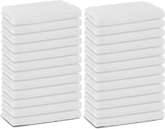 Basic Hand Towels 16x26 Inches – Bulk Pack of 24 – White Color – Soft and