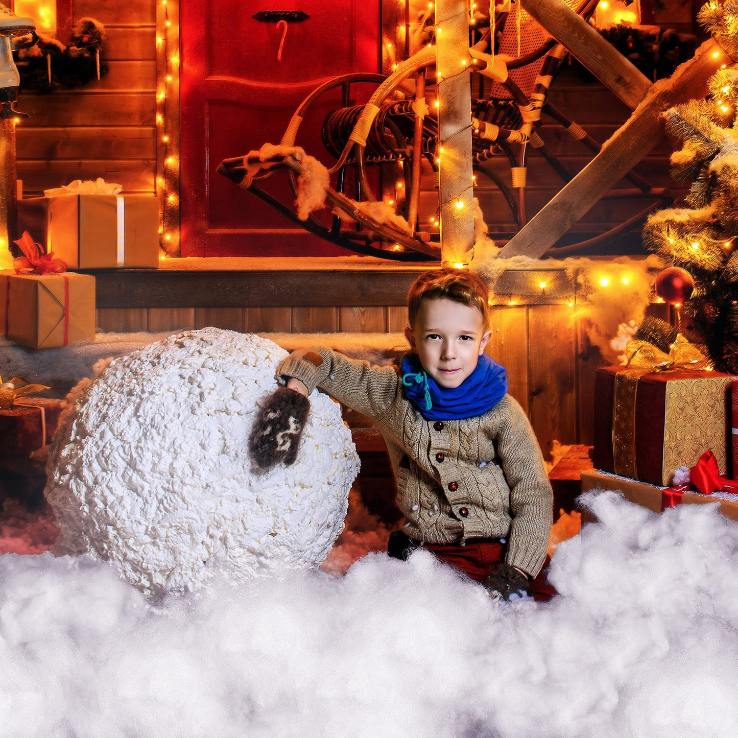 Riakrum Fake Snow Decor Artificial Fluffy Fiber Stuffing Fake White Snow for Tree Covering Home and Party Decorations(60 G)