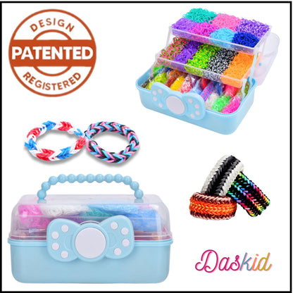 17000+ Loom Bands Kit - 40 Vibrant Colors Loom Bands – Rubber Bands Bracelet Making Kit with A,B,C Beads, S Hooks and Tools with Storage Box - DIY Arts & Crafts Gift for Girls & Boys