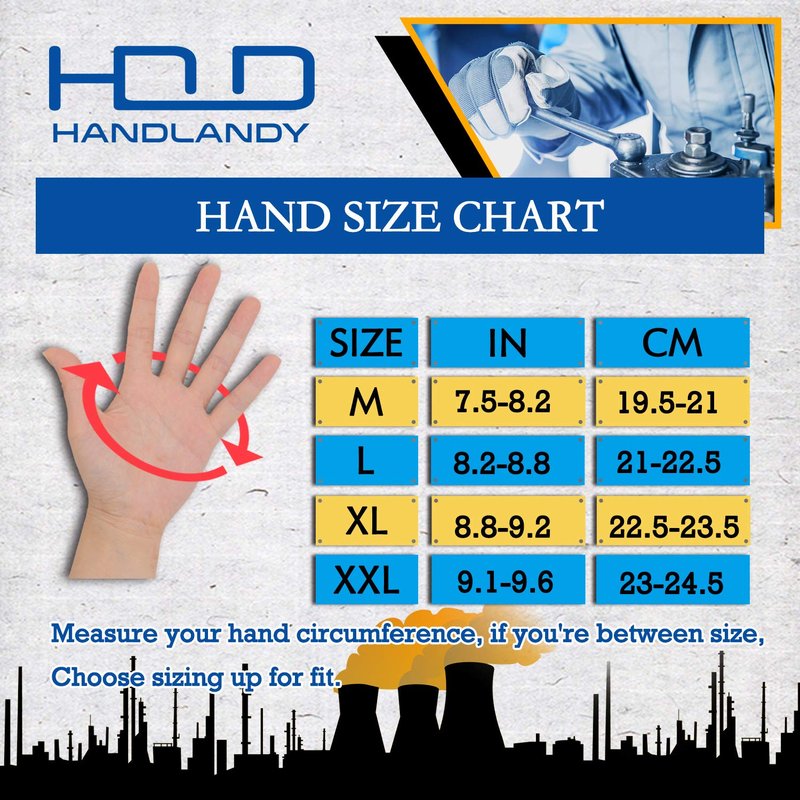 HANDLANDY Work Gloves for Men & Women, Utility Mechanic Working Gloves Touch Screen, Flexible Breathable Gardening Gloves for Yard Maintenance (Large, 2 Pairs)