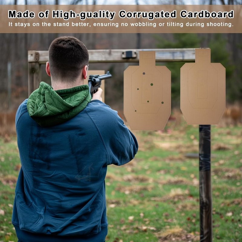 Silhouette Tactical Shooting Targets - Cardboard Range Practice Sheets for Self-Defense Training | 20 Pack