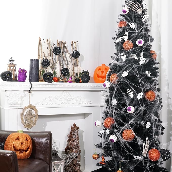 6pcs 3.94" Christmas Ball Ornaments Glitter Shatterproof Christmas Tree Ornaments Sequin Xmas Hanging Balls Decorations for Wedding Party Holiday(Orange)