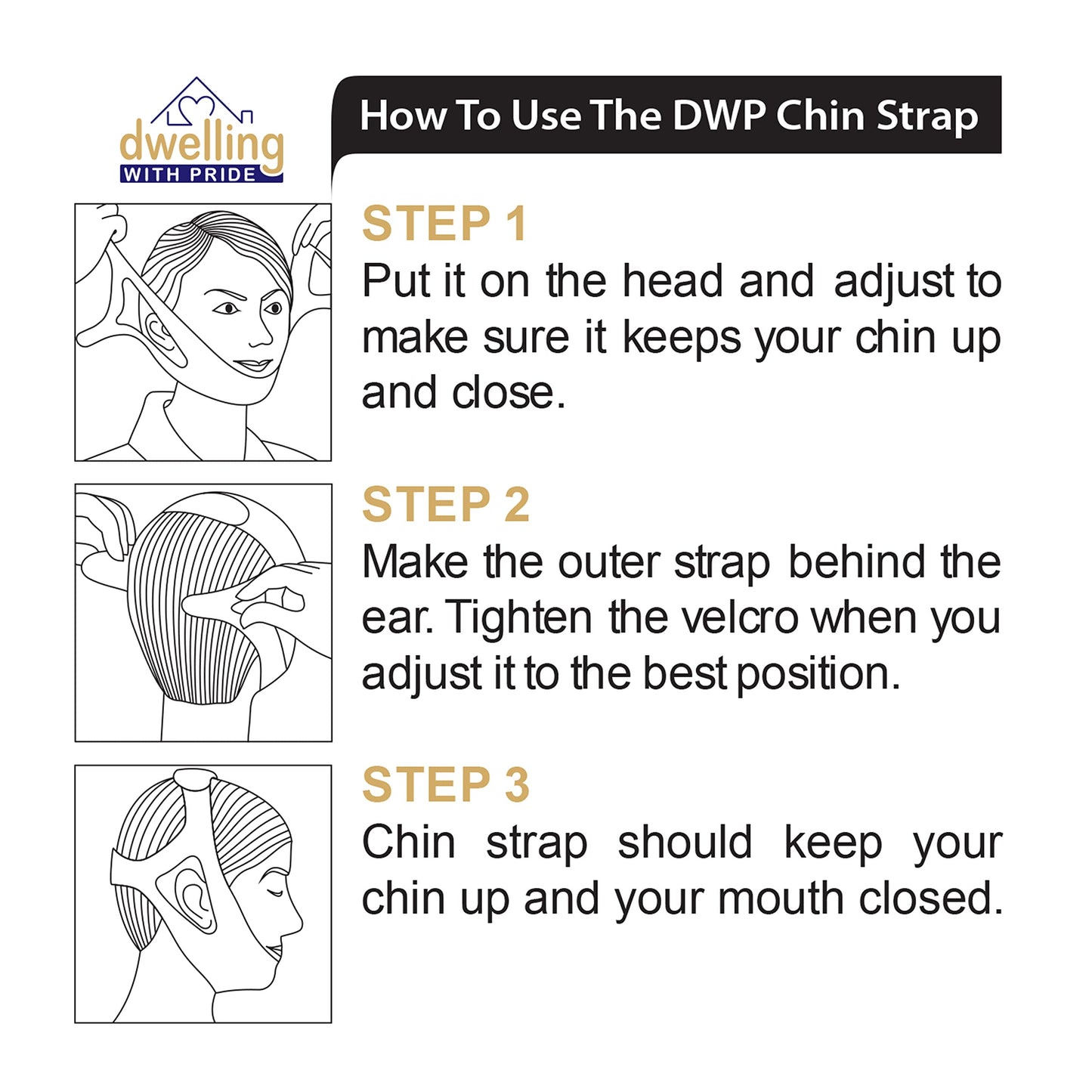 Anti Snore Chin Strap - Anti-Dry Mouth Chin Strap for CPAP Users - Stop Noise - Snoreless Sleeping Solution for Men and Women - Breathing Aid for Snoring