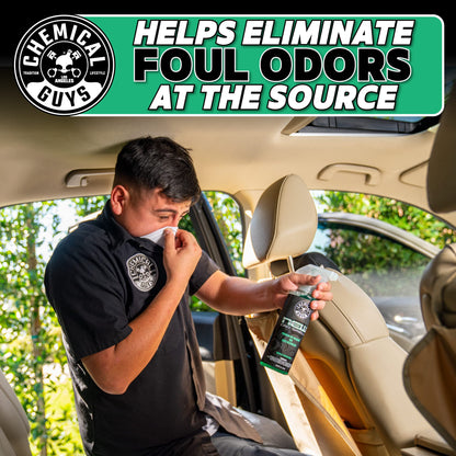 Chemical Guys AIR_101_32 New Car Smell Premium Air Freshener and Odor Eliminator, Long-Lasting Scent, Great for Cars, Trucks, SUVs, RVs & More, Extra Large 32 fl oz
