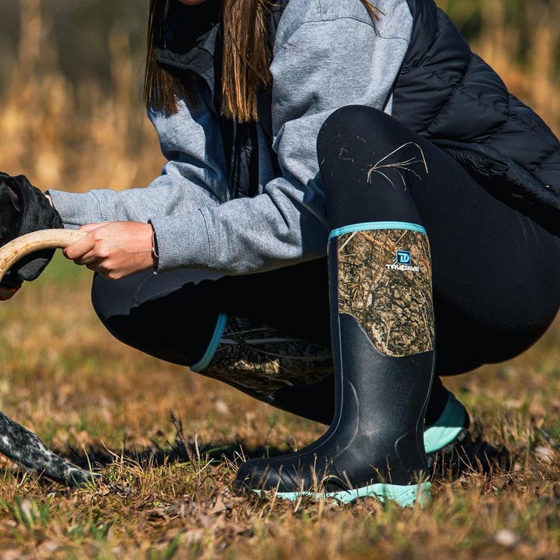 Rubber Boots for Women - Waterproof Insulated Mud Rain Boots with Steel Shank | Anti-Slip Outdoor Work Boots, Size 6-11