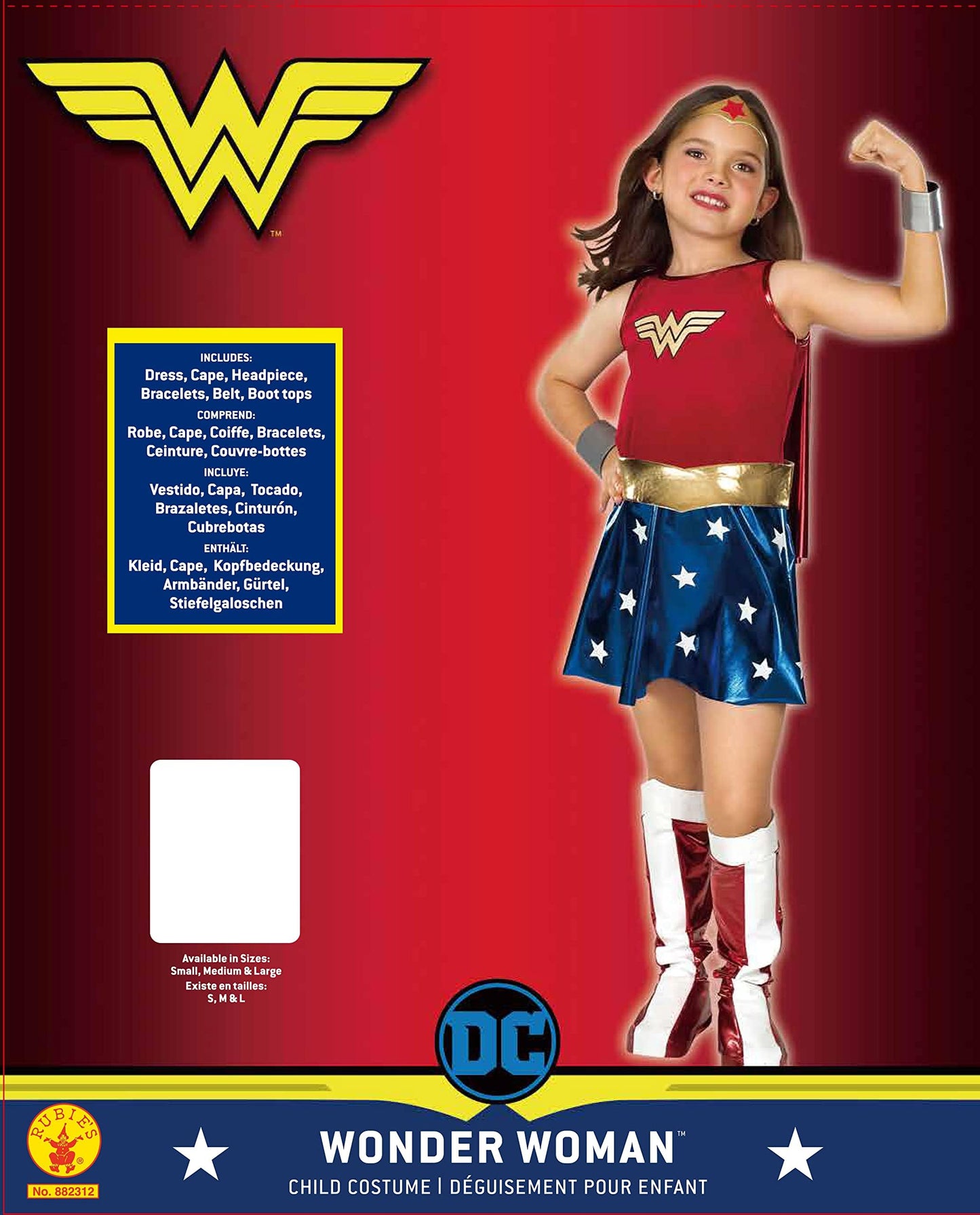 DC Comics: Wonder Woman Costume for Kids by Rubies, Girl's Medium