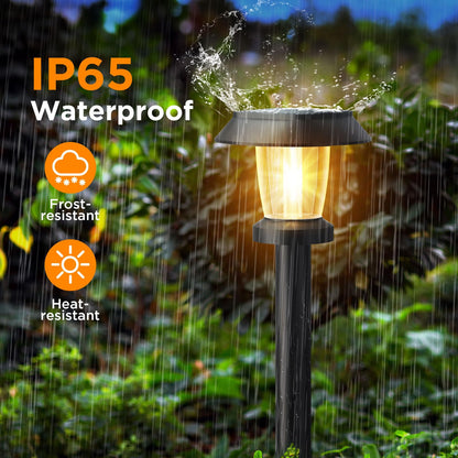 ALEPOD Solar Pathway Lights Outdoor - 8 Pack Solar Powered Garden Lights Waterproof, Decor Landscape Lighting with Three Lighting Modes for Yard, Lawn, Walkway, Driveway, Warm White