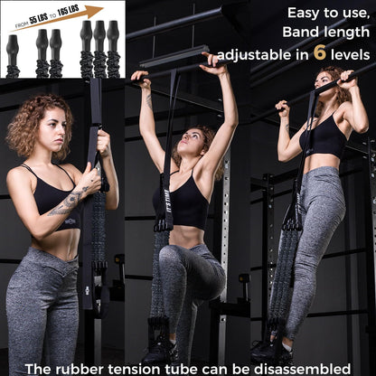 Innstar Pull Up Assistance Bands, 3 Heavy-Duty Adjustable Pull Up Bands Set, Pull Up Bands Assistance Bands for enhanced strength training - Patent (Black 165lbs adjustable resistance)