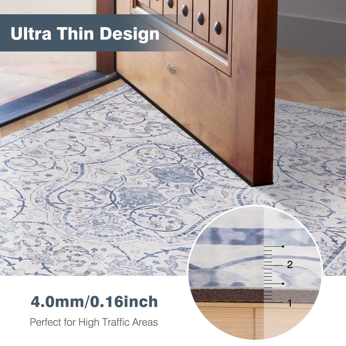 KEYDOL 5x7 Premium PVC Floor Mat, Waterproof Vinyl Rug & Plastic Floor Protector for Kitchen Table, Dining Room, Non-Slip Indoor Outdoor Use, Large Area Cover, Safe for Hardwood Floors