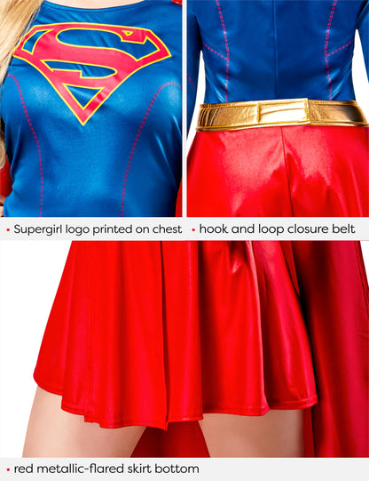 DC Superheroes Supergirl TV Series: Supergirl Costume Dress for Adults by Rubies, Women's Medium