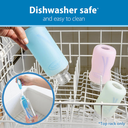 Dr. Brown's Anti-Colic Options+ Narrow Glass Baby Bottle with Level 1 Slow Flow Nipple, BPA-Free, 4 oz/120mL, 2-Pack