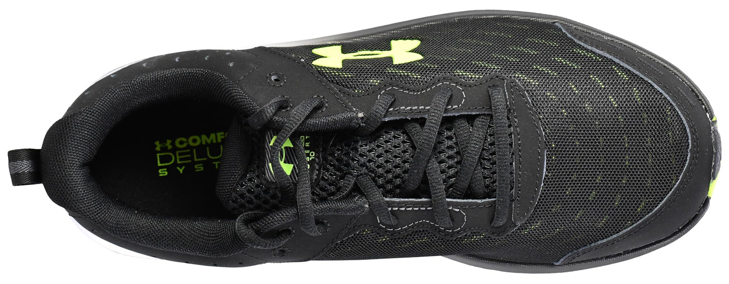 Under Armour Men's Charged Assert 10, (004) Black/Black/High Vis Yellow, 7, US