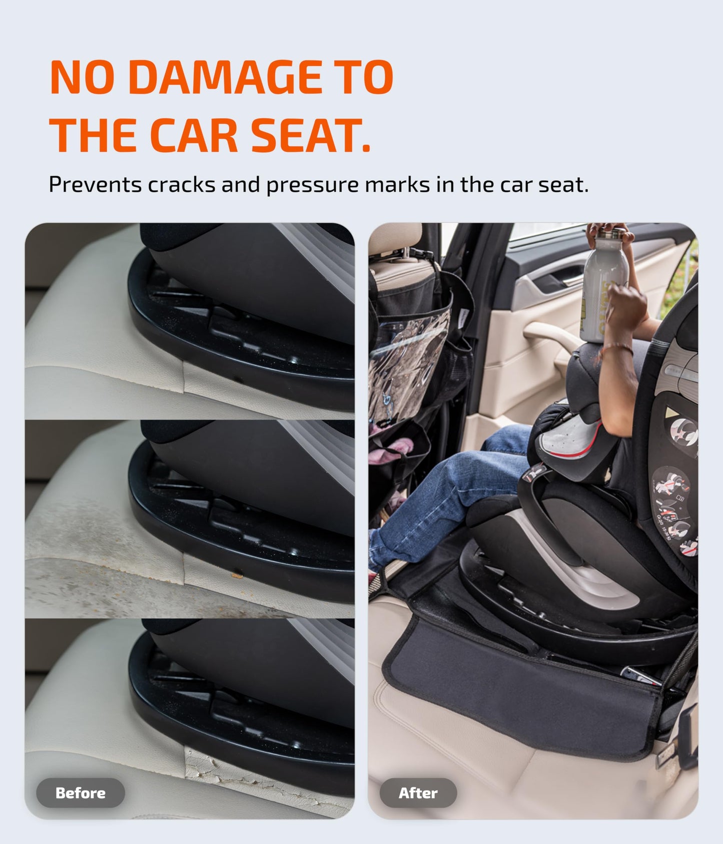 LIONSTRONG® Car Seat Protector for Child Seat [ISOFIX compatible]- Seat Cover for Infant Seat waterproof - Carseat Seat Protectors Baby - Car Seat Mat Dirt resistant - black