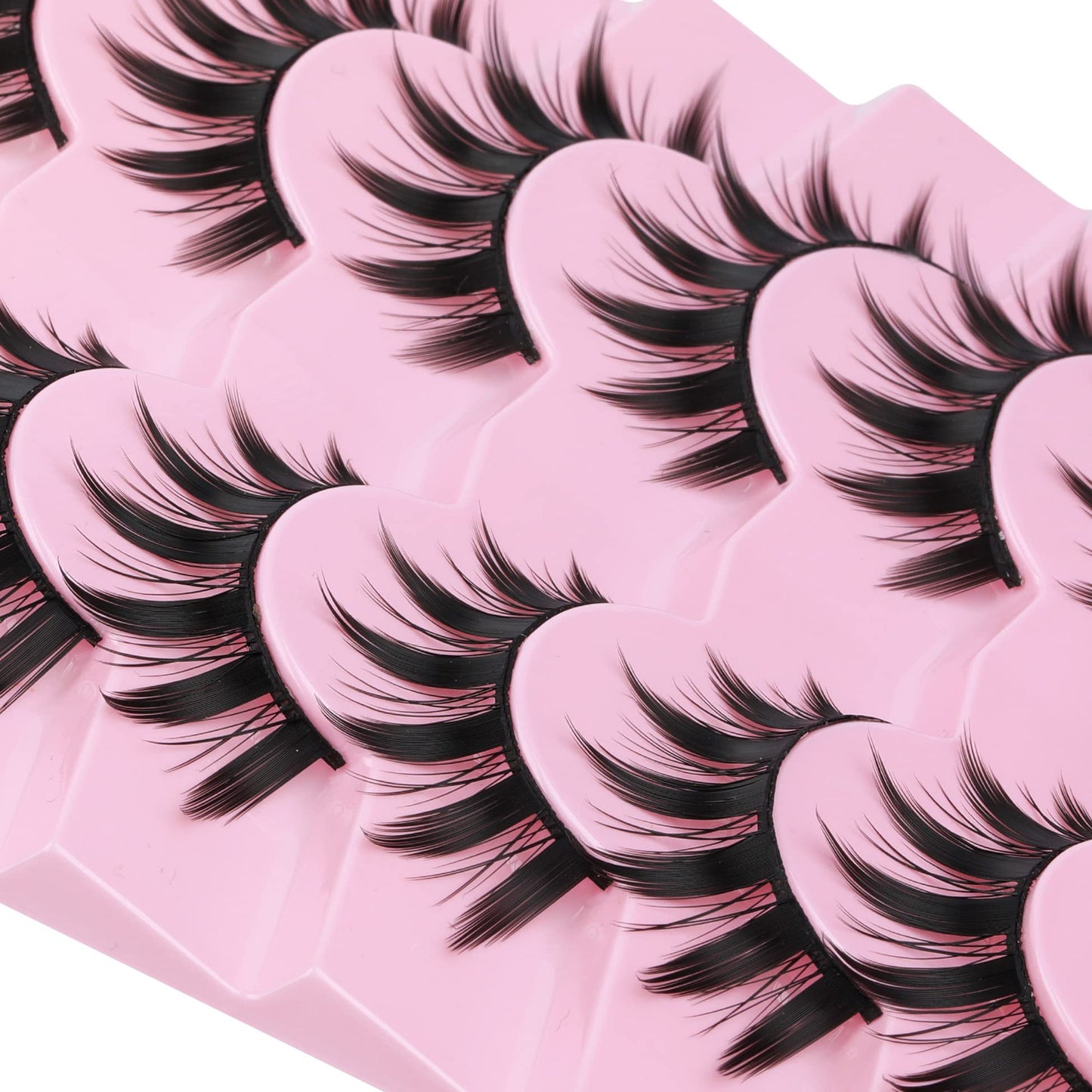 False Eyelashes Manga Anime Lashes Japanese Cosplay Spiky Lashes Mink Dramatic Thick Fake Eyelashes Extensions Doll Strip Lashes 7 Pairs Pack by EYDEVRO