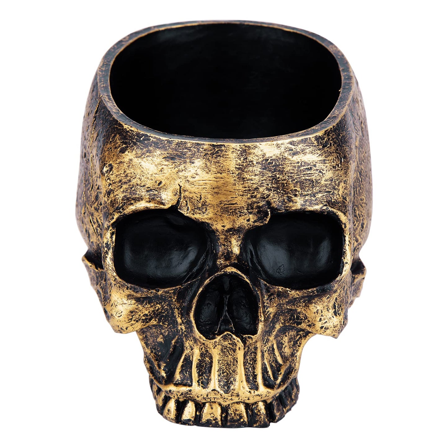 Skull planter , Resin Skull Head Flower Succulent Cactus Planter Pots , Small Object Containers Keys Sugar Candy Bowl , for Home Office Desk Decorations Halloween Scene Statue Sculpture Decorations