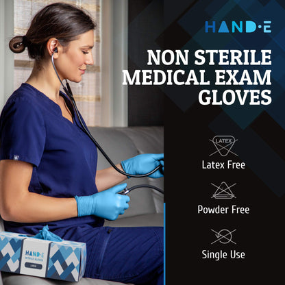 Disposable Nitrile Gloves Large Pack of 200 Latex Free Medical Examination Gloves Food Grade Kitchen Gloves Powder Free