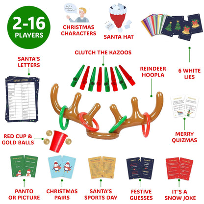 Gutter Games 12 Games of Christmas - Family Game Night Pack for Kids and Teens - Hilarious Christmas Party Games for Adults and Family Party - Complete Entertainment Package - Multicolor