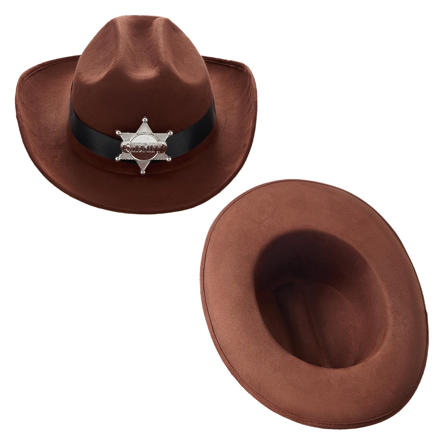 Spooktacular Creations Halloween Cowboy Hat Costume for Boys, Kids Brown Western Costume, Deluxe Boys Cowboy Outfit Set for Toddler Halloween RolePlay Themed Party (Small, 5-7 yrs)