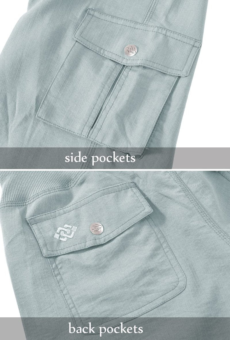 MoFiz Womens Capris with Pockets Loose Fit Casual Capri Pants Dressy Lightweight Ladies Baggy Cargo Pants for Hiking Light Gray XS