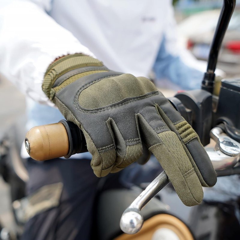 Touchscreen Full Finger Gloves for Men - Padded Outdoor Winter Gloves | Green