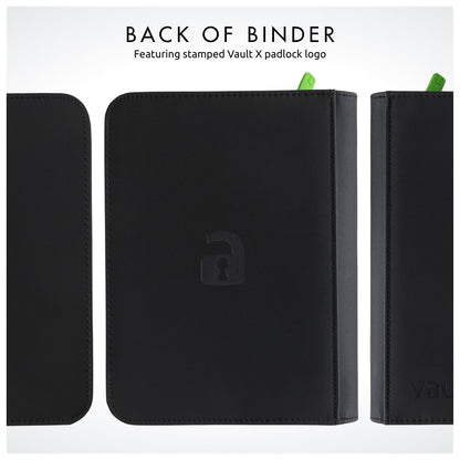 Vault X 4 Pocket Trading Card Zip Binder, 160 Cards, Premium Exo-Tec Album Material, 20 Side-Loading Pages, Folder for Collectible Games, Sports, TCG (Black)