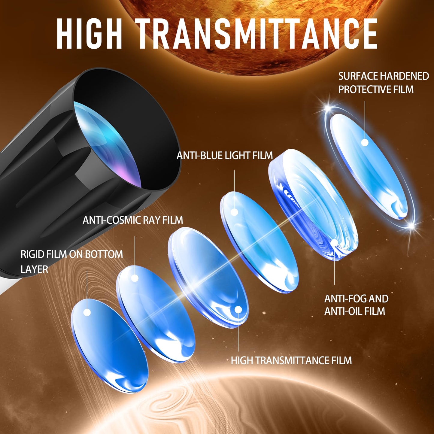 Dianfan Telescope,90mm Aperture 800mm Telescopes for Adults Astronomy,Portable Professional Refractor Telescope for Beginners,with Stainless Tripod & Phone Adapter,Carry Bag