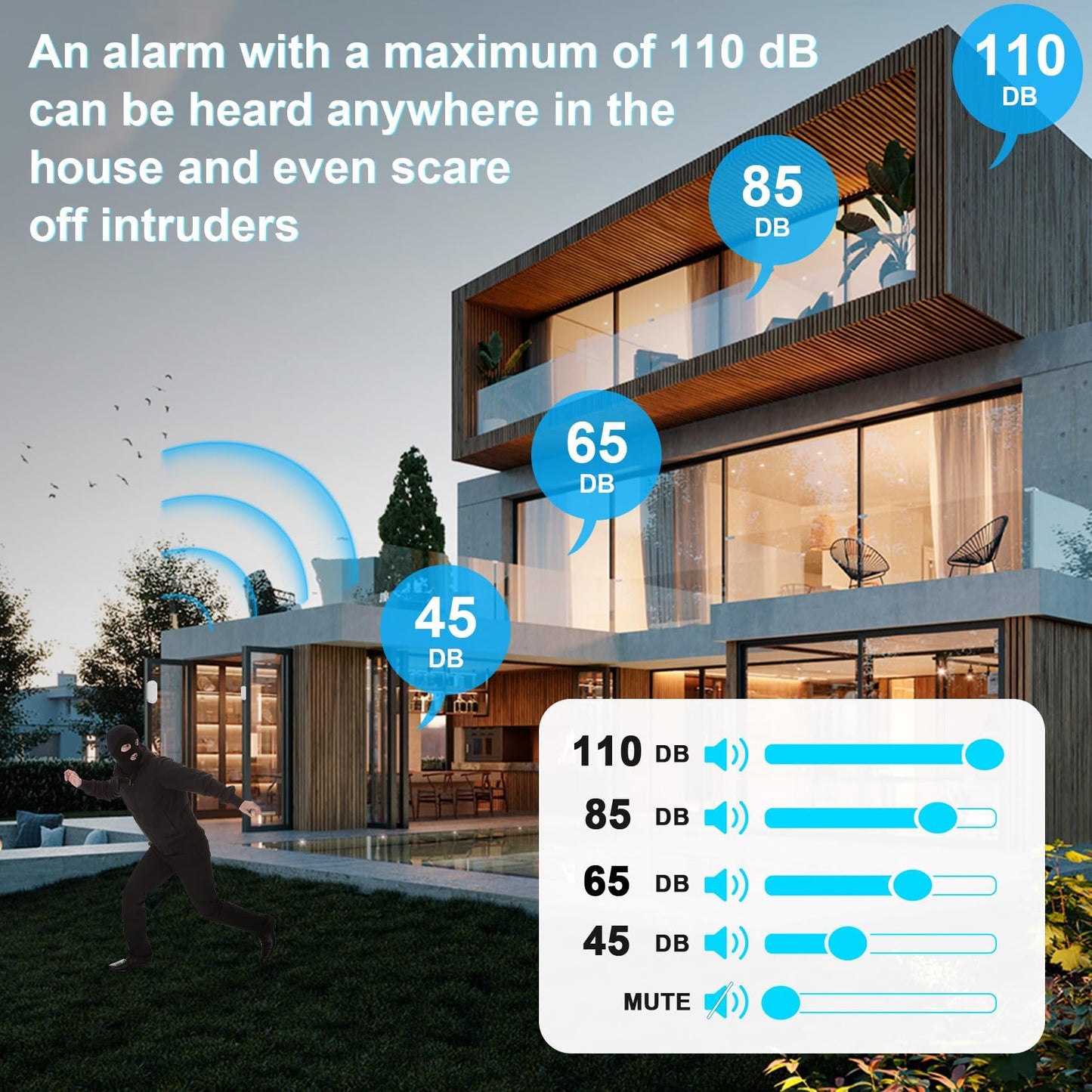 Door Chime,SanJie Wireless Door Sensor Chime When Door Opens,Door Entry Alarm Chime for Business/Home/Kids,500 FT Range,26 Chimes 5 Adjustable Volume Door Ringer Alert 2 Sensors + 1 Receivers