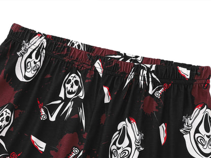 Beezizac Cool Holiday Pajama for Boys - Screaming Ghost Pull-on Long Sleeves & Pants Set 2-PC Soft PJ Kids Size 12