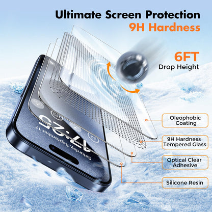 UNBREAKcable 2-Pack Screen Protector for iPhone 16e/13/13 Pro/14, Double Shatterproof Tempered Glass [Easy Installation] [9H Hardness] [99.99% HD] [Case Friendly] for Apple 13 Pro/13/14/16e 6.1 inch